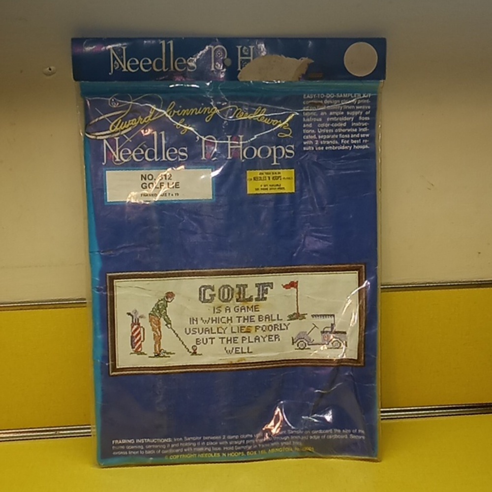 Needle & Hoops Golf Cross Stitch Sampler Kit